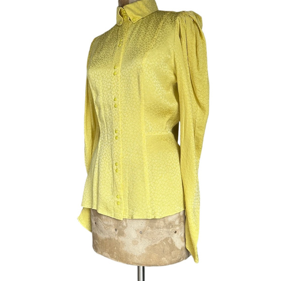 Thierry Mugler - Silk Darter Chartruse Blouse - Picture 4 of 10